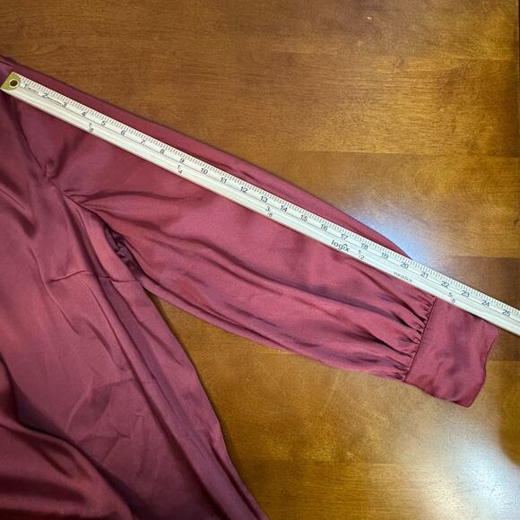 Lane Bryant Wine Colored Scoop Neck Long Sleeve Blouse Size 14 NWT - Picture 9 of 13